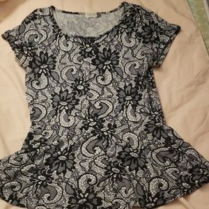 Black and white floral top